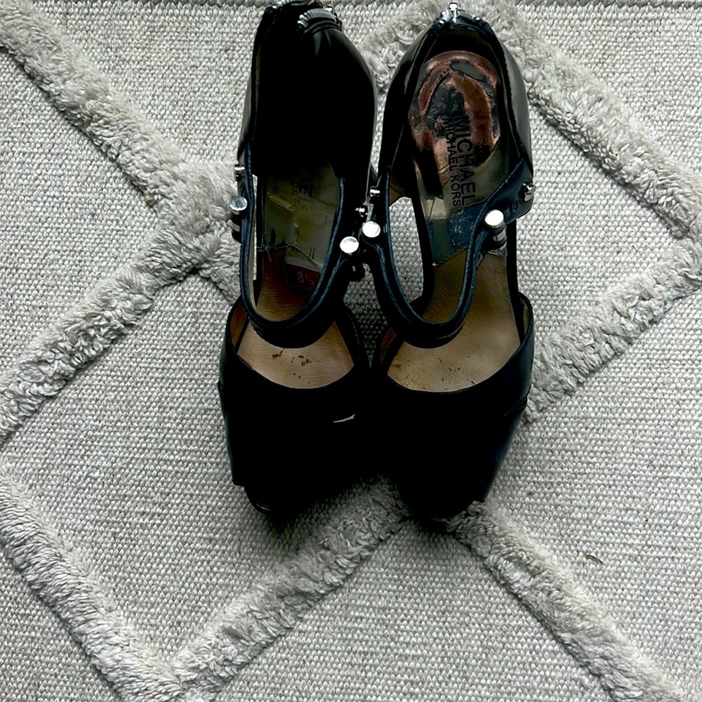 Michael Kors Patton, leather 4 inch heel with 1 inch platform
